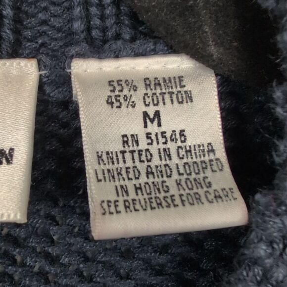 Vintage Paul Harris Design Patchwork Knit Cardigan Sweater Navy Size M - Picture 3 of 11